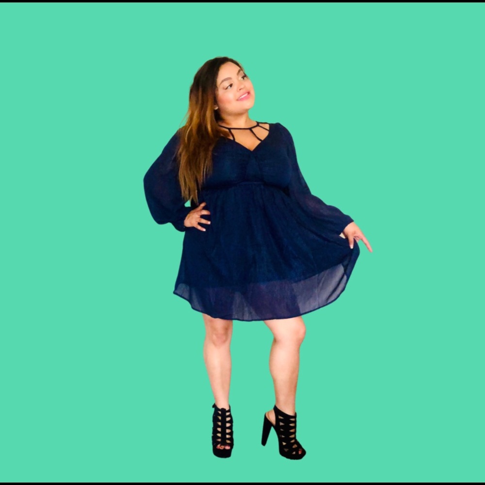 🌟 NWT Navy mini long sleeve dress